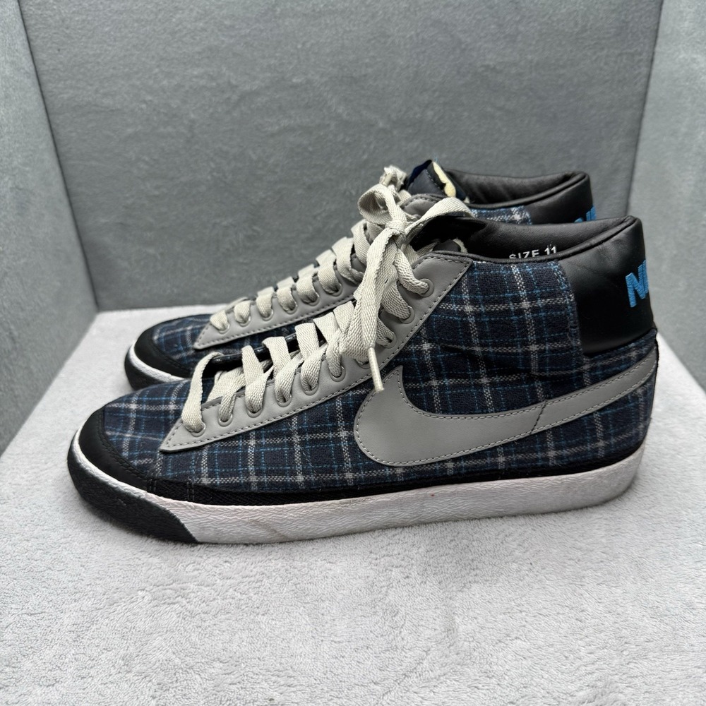 Vintage 2003 Nike Blazer Mid X-Girl Plaid Sneakers Women's 11 308311-001